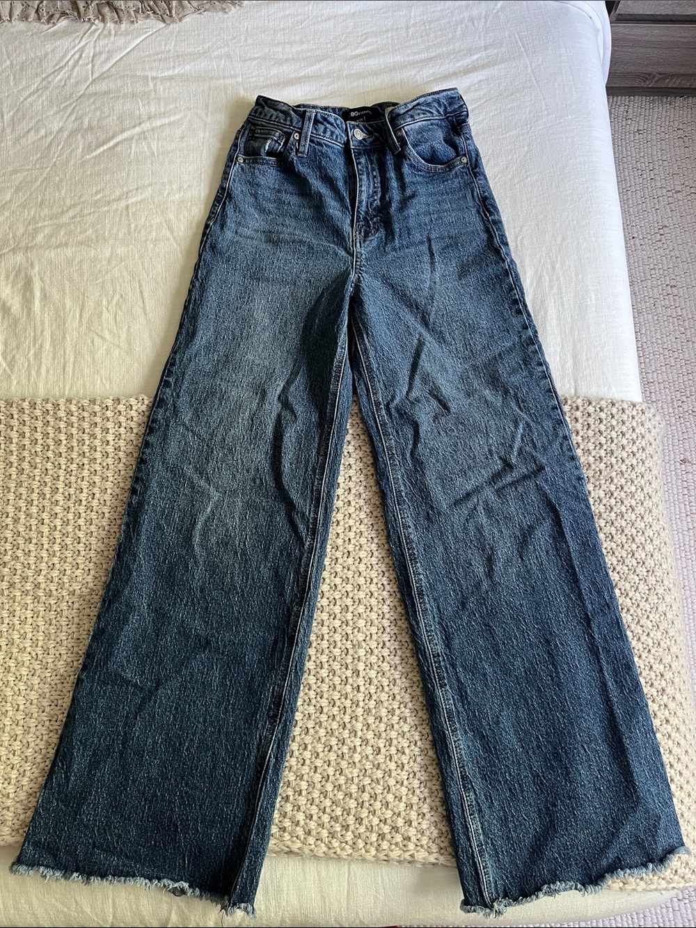 BCBG high rise wide leg denim